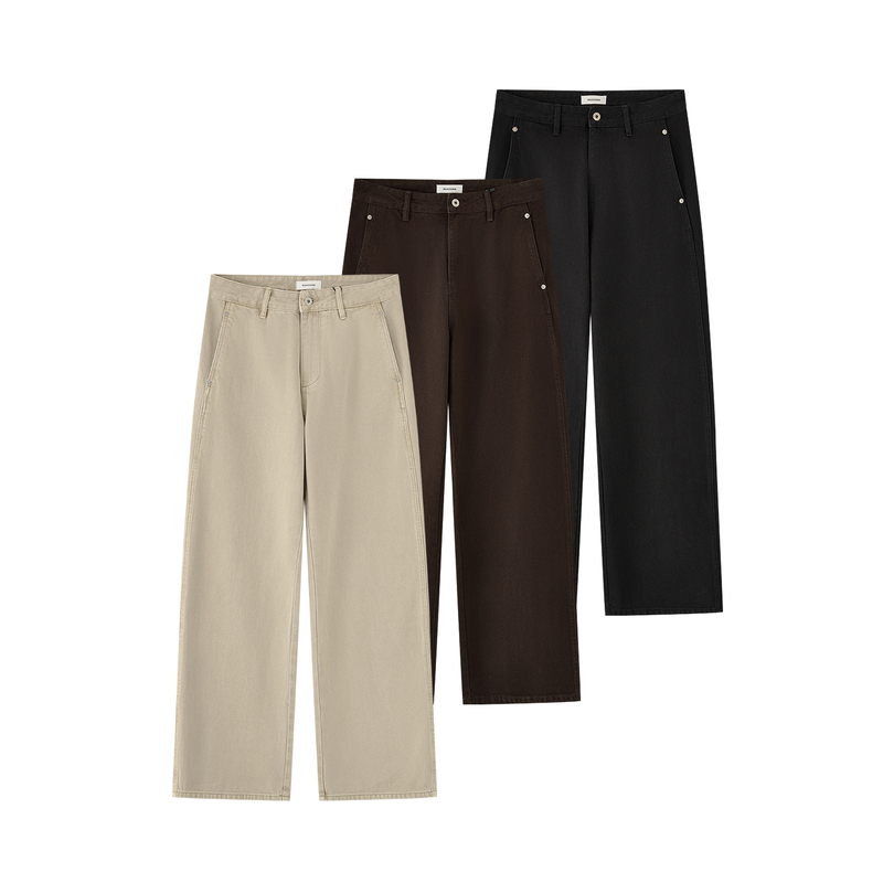 Mukhina Pure Cotton A-Suit Dyed Jeans with a Washed and Distressed A-Line Fit, Wide-Leg, Versatile for Commuting