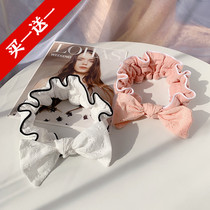 Zhao Sisis same style headband for women to wash their face simple summer thin lace hollow bow anti-warping cute headband