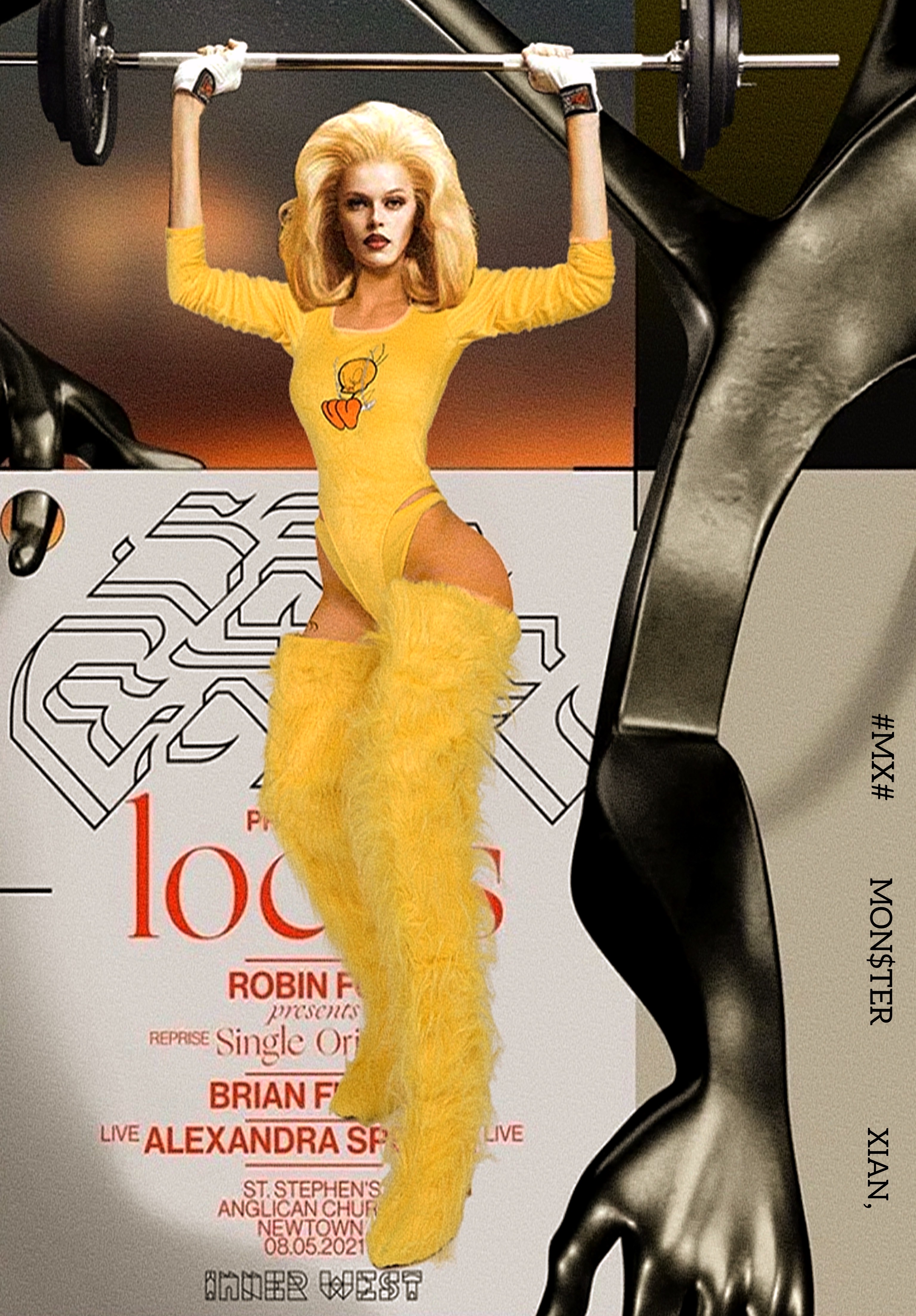 MX monster independently designed small yellow duck bright yellow coral flannel long-sleeved with high fork gogo costumes