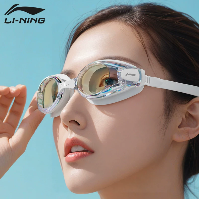 Профессиональные водонепроницаемые плавательные очки Li Ning с защитой от запотевания, шапочка для плавания, набор