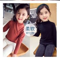 Thin female baby spring and autumn T-shirt baby autumn clothes base shirt tight half high collar inside T-shirt modal big boy