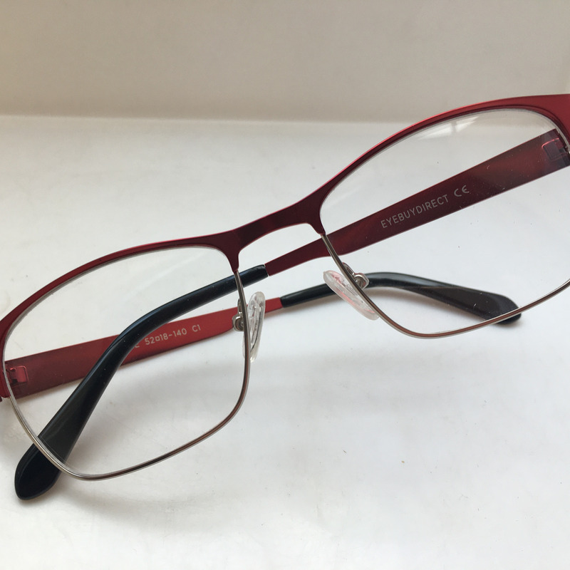 Eyebuydirect Admire Orange-Red Silver Alloy Square Frame Prescription Eyeglass Frame