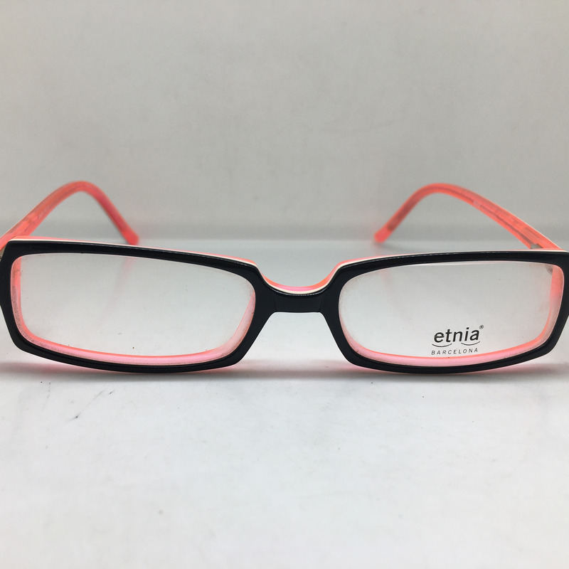 Etnia Barcelona Spanish Niche Brand Black and Orange Small Square Frame Acetate Prescription Eyeglass Frames