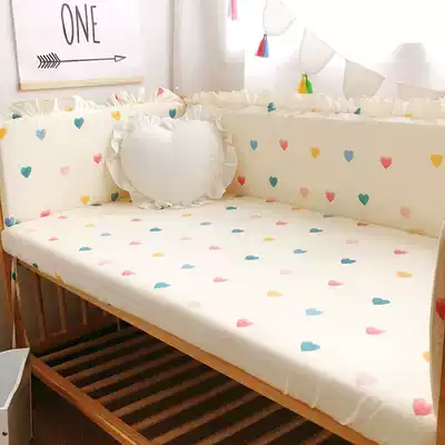 Baby cotton cotton anti-collision enclosure cotton crib fence baby cotton bedding splicing bed soft bag can be removed and washed