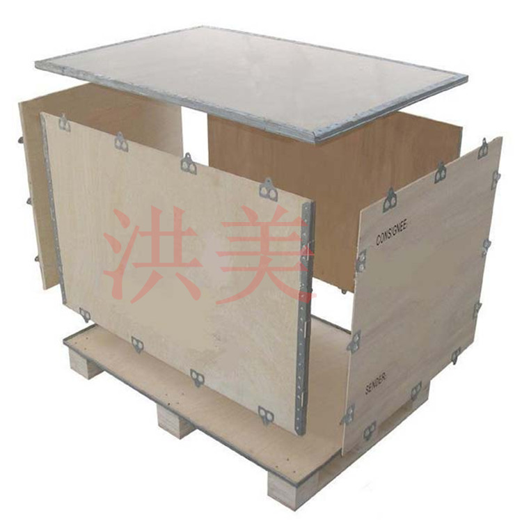Nhà máy trực tiếp ván ép sắt viền gỗ hộp gỗ đóng gói hộp gỗ xuất khẩu hộp gỗ vành đai thép viền gỗ hộp có thể tháo rời - Cái hộp thung go soi