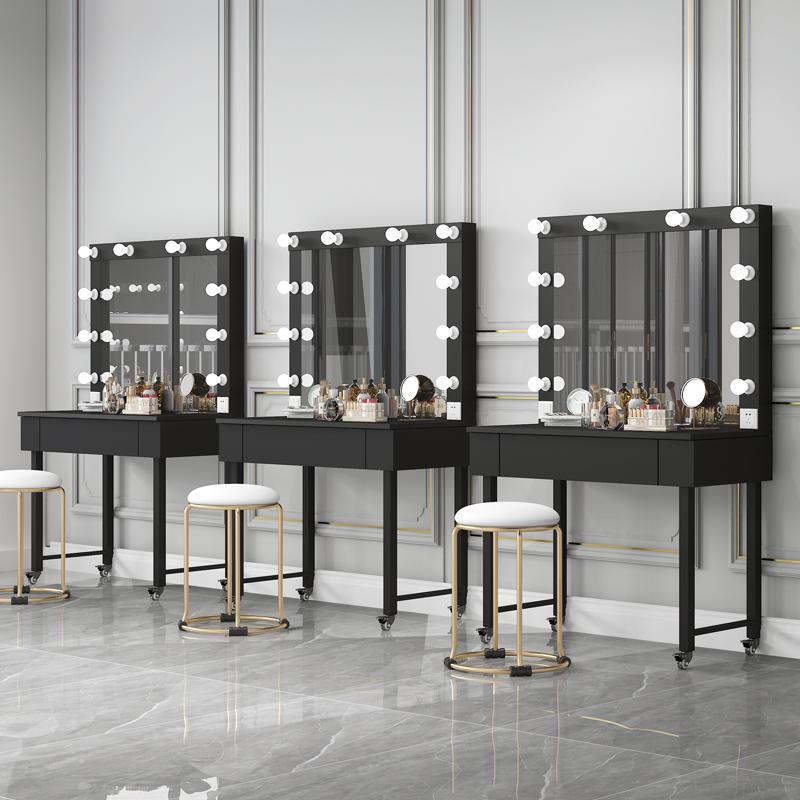 Photo Studio Makeup Mirror with Drawer, School Long Makeup Table, Studio Makeup Artist Dressing Table, Crew Dressing Table