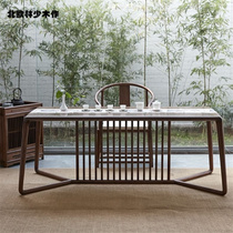 Black Walnuts Tea Table And Chairs Combine New Chinese Solid Wood Zen Office Kung Fu Tea Table Minima Modern Tea Room Tea Table