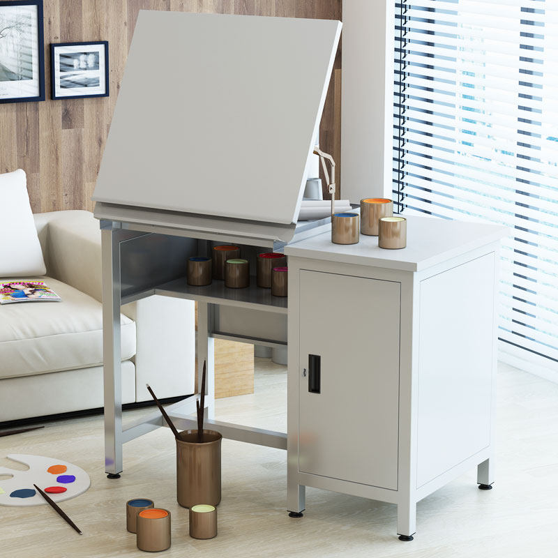 Three-liter folding drawing table workbench with cabinet Professional drawing table Painting table set designer drawing calligraphy and painting table