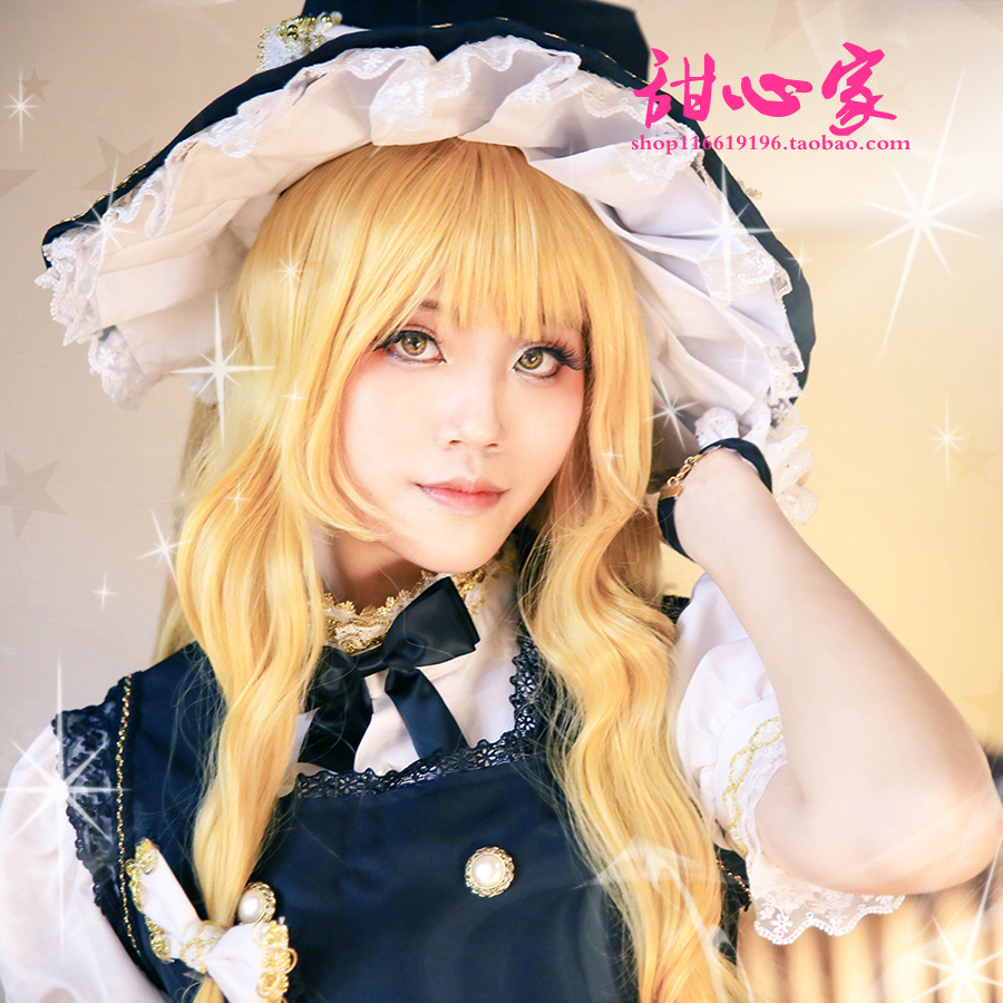 甜心家 星宮草莓 東方project霧雨魔理沙 金色長卷發cosplay假髮