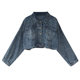 2025 Spring New Vintage Hong Kong Style Denim Jacket for Women, Short Loose Korean Version Bf Casual Denim Coat Trendy