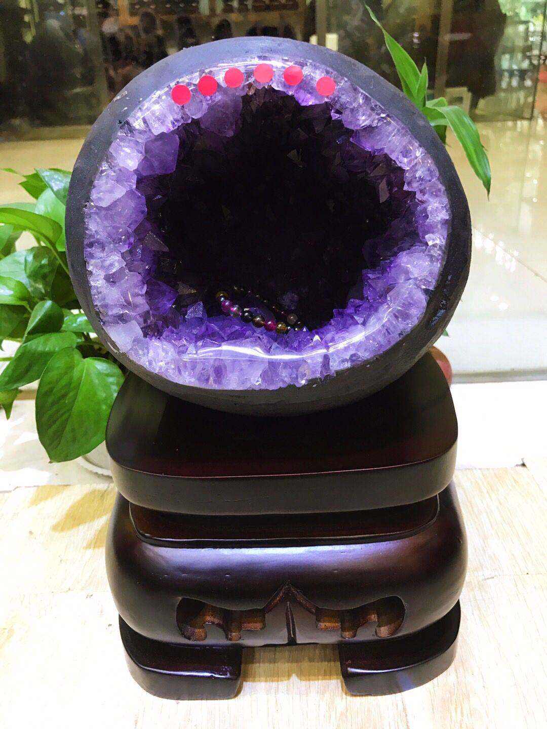 Brazil Uruguay pure natural money bag ornaments purple crystal cluster cornucopia purple crystal cave money bag