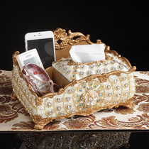 European tissue box Living room coffee table Household high-grade multi-function remote control storage luxury creative paper box ornaments