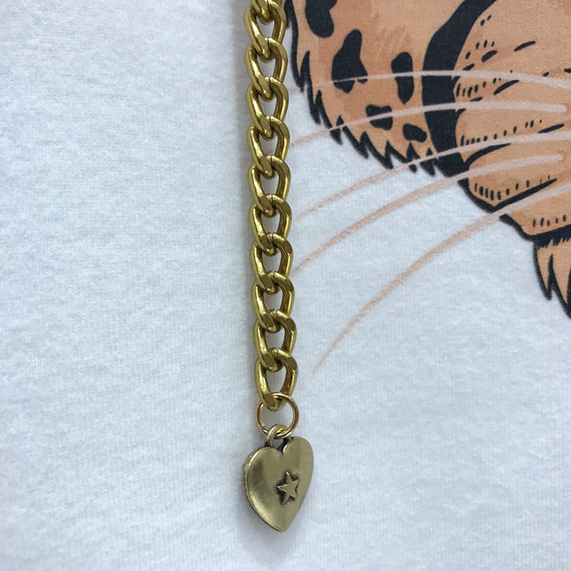 磨毛短袖t恤女2023秋冬加厚重工镶钻时尚老虎头上衣ins潮一件代发详情15