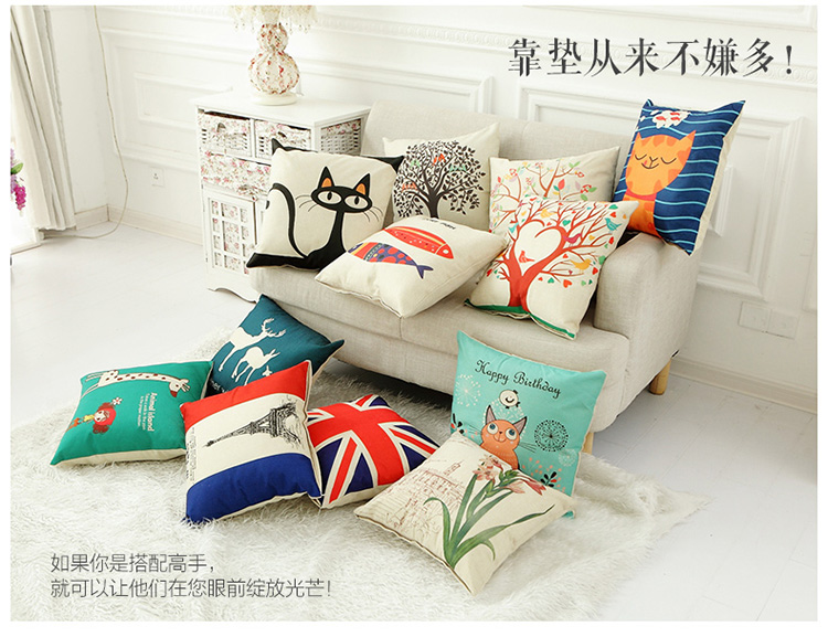 Phim hoạt hình Đệm Dễ Thương Kích Thước Xe Gối Trường Hợp Sofa Văn Phòng Gối Giường Tựa Lưng 4050 Mà Không Core