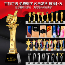 Crystal Trophy Custom Thumb Five Star Music Basketball Dance Competition Awards Custom Creative Souvenir Making