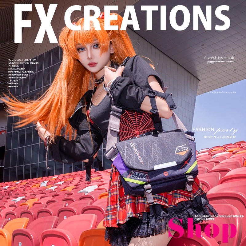 Eva Collaboration Evangelion Anime Pain Bag Crossbody Bag Outdoor Commuting Shoulder Bag Large Capacity Versatile for Men