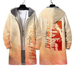 Autumn and winter full-color Luffy Zorro anime and game peripheral two-dimensional men's and women's zipper windbreaker mid-length jacket