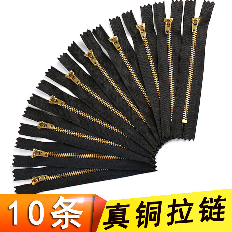 10 pairs of jeans zipper real copper 4 black placket iron zipper 18cm casual pants zipper