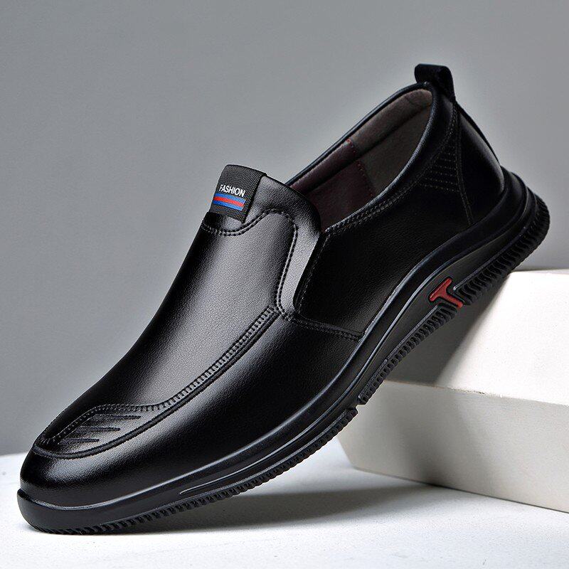 Men's shoes 2022 spring new leather soft sole retro casual shoes men's Korean version trendy all-match breathable leather shoes