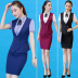 Làm đẹp workclothes mùa hè ngắn tay quầy lễ tân cửa hàng đồ trang sức chuyên nghiệp quần áo bảo hộ lao động đồng phục tiếp viên hàng không chiếc váy của phụ nữ 