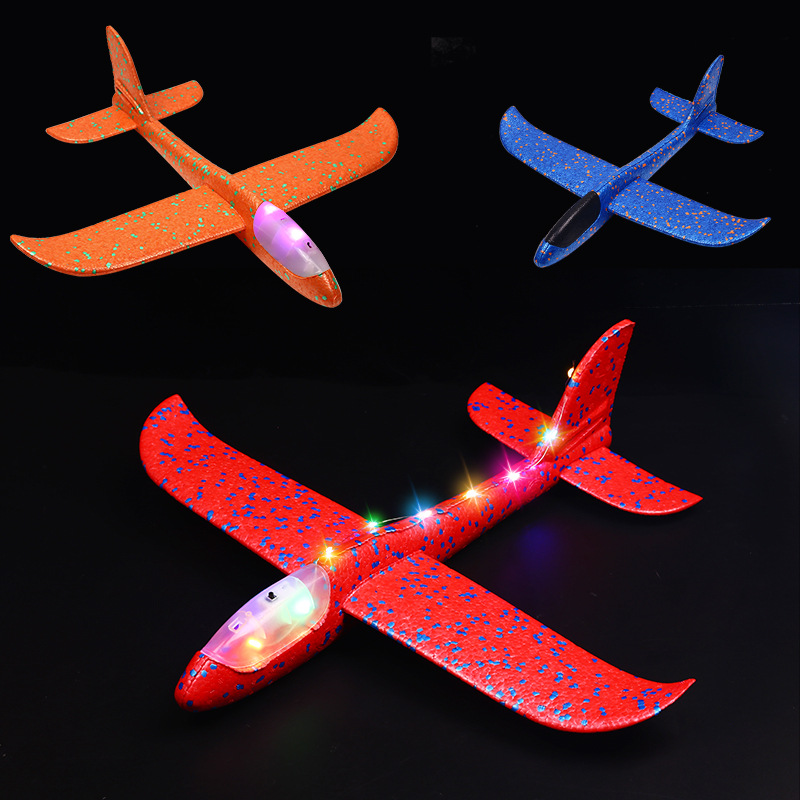 49cmの大型で厚みのある手投げ飛行機スタントジャイロスコープフォーム飛行機発光屋外子供用親子インタラクティブ玩具