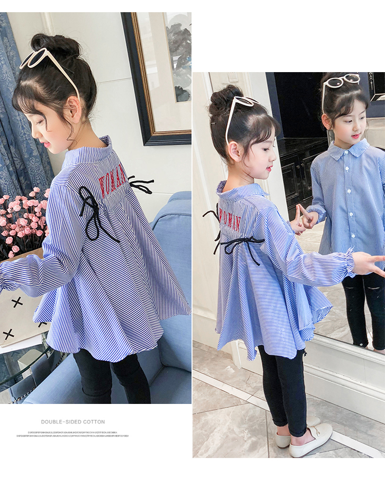Áo sơ mi nữ trẻ em sơ mi xuân hè 2018 mới cho bé sơ sinh dài tay Hàn Quốc trong áo sơ mi búp bê trẻ em lớn áo sơ mi đáng yêu cho bé gái