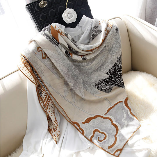 Midsummer Night Cashmere Scarf Women's Autumn and Winter High-End Shawl to Keep Warm and External, Fashionable and Versatile Wool Velvet Large Square Scarf