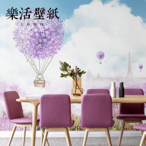 Lavender hot air balloon seamless wall cloth living room bedroom sofa TV wall background wall custom mural 2021 New