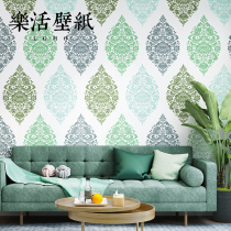 European big flower luxury high-end Damascus wallpaper oson non-woven living room bedroom background striped wallpaper