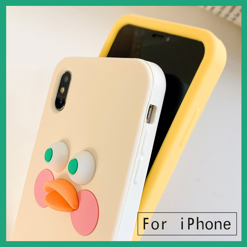 11 Pro stereo duck mobile phone case Apple 8plus silicone gel iPhoneX Apple XR mobile phone case 7plus glyceric acid duck cute iPhone 6s xs m