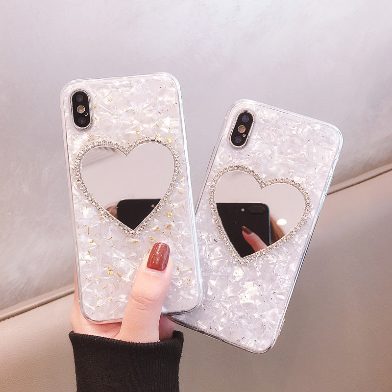 Water drilling loving mirror lovers 8plus Apple 11 mobile phone protective shell XS Max XR iPhone X 7p 6s female iphone13Pro 12