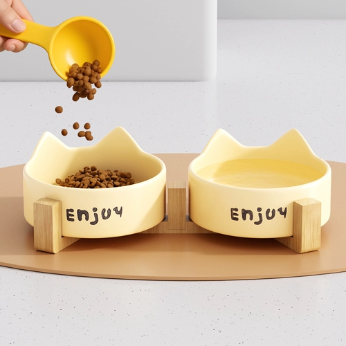 Кошачья чаша керамическая кошачья продукт питания чаша для питомца пить вода чаша пищевая чаша интегрированная кошачья рисовая чаша для собак нелегко использовать шею, чтобы защитить шею