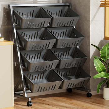 Kitchen vegetable basket storage rack floor-standing multi-layer multi-functional household snack cart storage rack vegetable storage rack