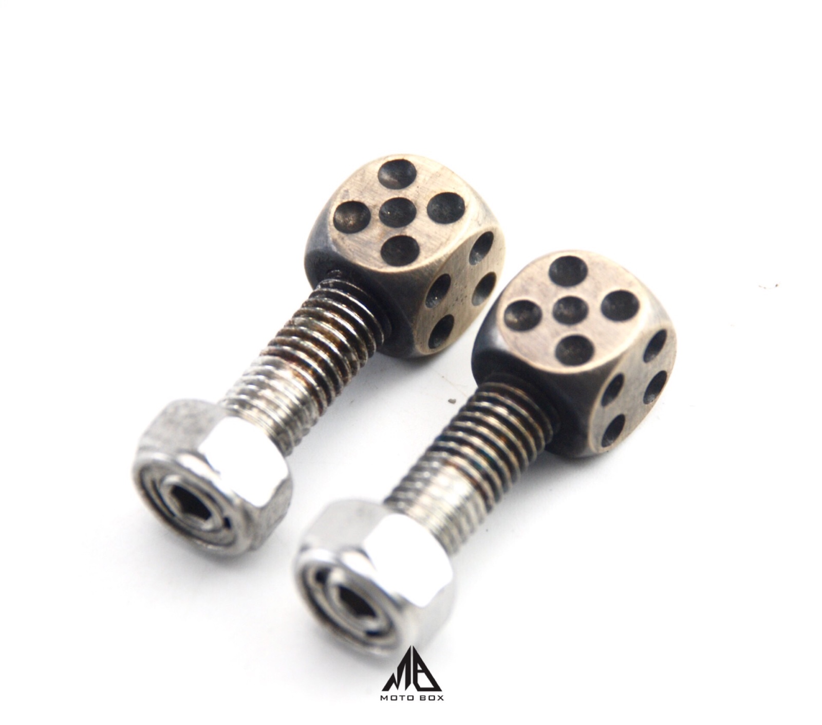 Brass License Plate Screw Trim Brass Screws Day Ensemble Retro Brass Dice Screw License Plate Screw M6