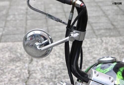 Retro full metal caliper-type clip-type retro locomotive retrofitted small round rear mirror reflective mirror Universal