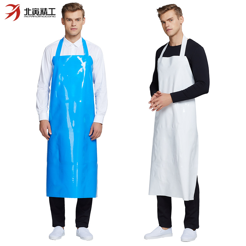 Apron household kitchen waterproof and oil-proof men's and women's TPU simple work clothes sleeveless solid color waist lengthened adult