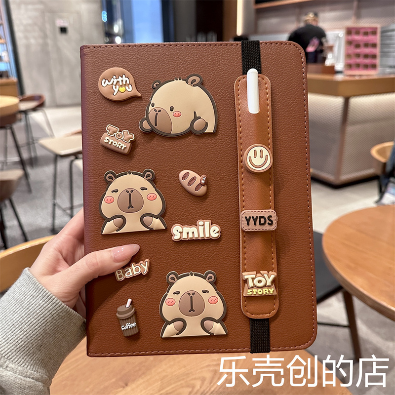 Kapibala 360-Degree Rotating Leather Case Suitable for iPad Protective Case Pro11 with Pen Slot 10.2inch Apple Air4/5 Tablet Case 10.9 Flip-Type Air2 Anti-Bending Mini67 Stand Anti-Drop Shell