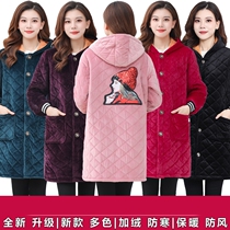 Thickened overcoat womens winter ultra-thick mother plus velvet thickened is wearing apron adults plus cotton winter work wear overcoat