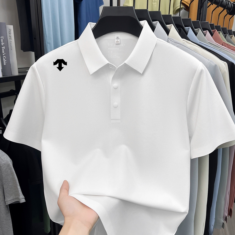 Outlet Store Summer Men's Short-Sleeve Polo Shirt with a Turn-Down Collar, Ice Silk Quick-Dry Business Casual Cool T-Shirt for Men Outlet Store Summer Men's Short-Sleeve Polo Shirt with a Turn-Down Collar, Ice Silk Quick-Dry Business Casual Cool T-Shirt for Men