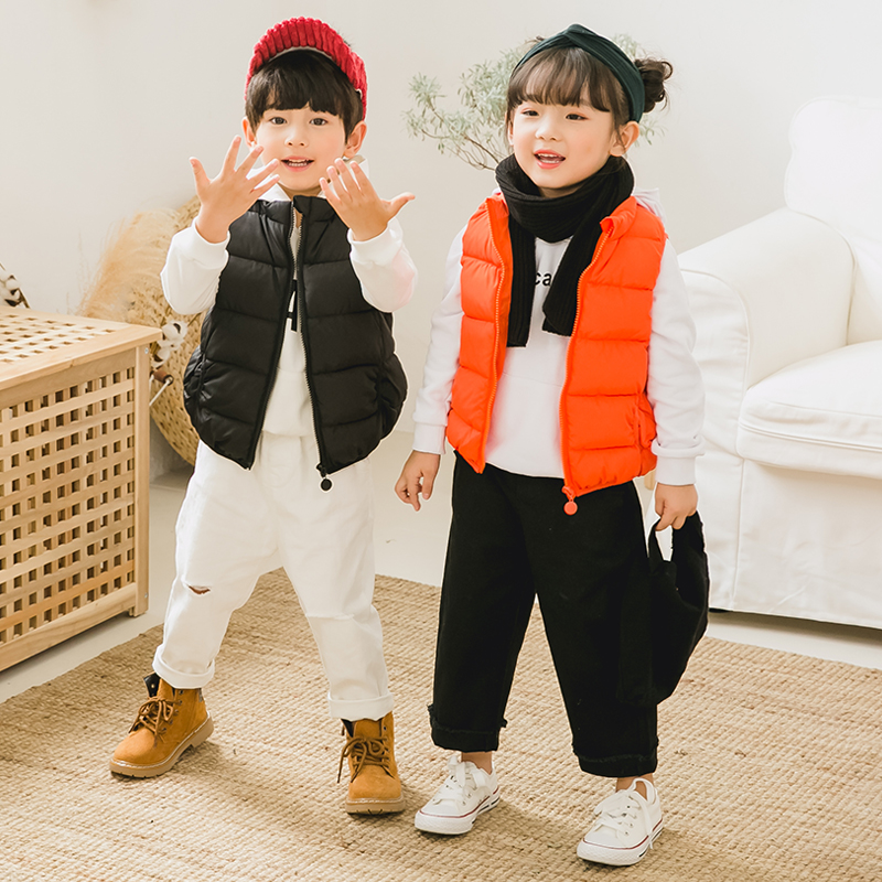 2019新款儿童棉马甲加绒男女童秋冬季加厚中小童宝宝外穿洋气坎肩