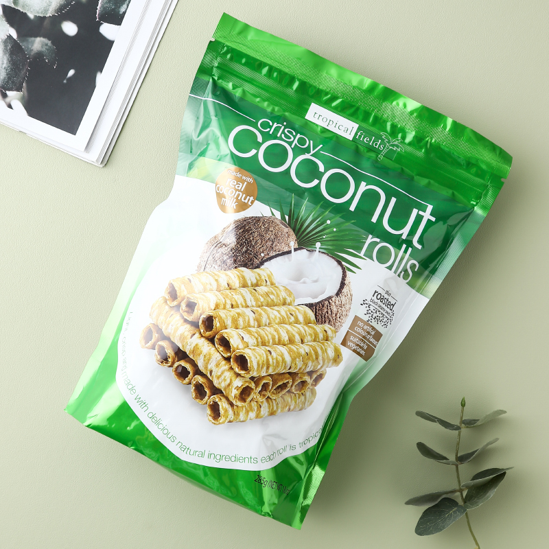Australian imports TropicalFields coconut roll 265g Coconut Milk Egg Roll Crispy Sesame Crisp Thai Snacks