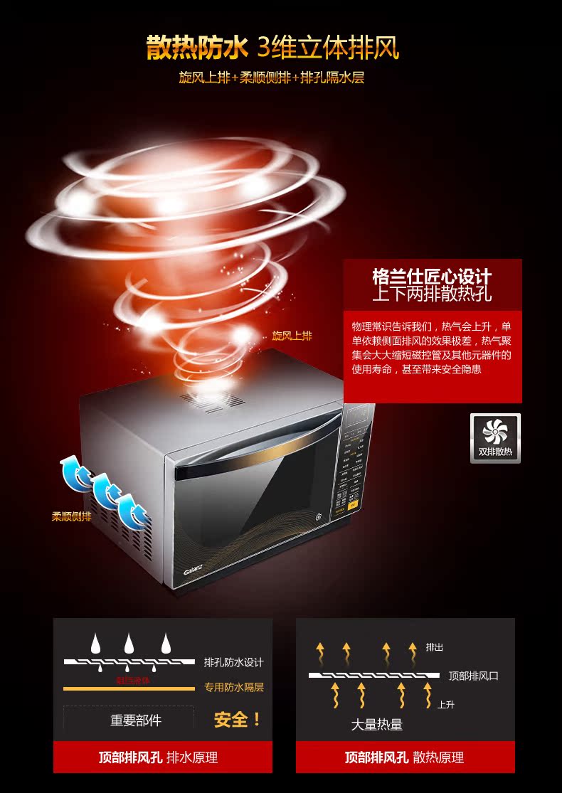 lò nướng bánh pizza Lò vi sóng UU Galanz / Glanshi G80F23CN3XL-R6K (G2) 23L tại nhà một lò đối lưu lò nướng unox