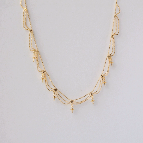 Позолоченное ожерелье, подвеска с кисточками, аксессуары, 14 карат, золотой цвет, кружевное платье