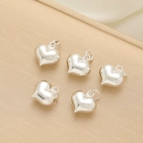 S925, глянцевая трехмерная подвеска в виде сердечка, аксессуар, аксессуары, браслет из бисера ручной работы, серебро 925 пробы, DIY