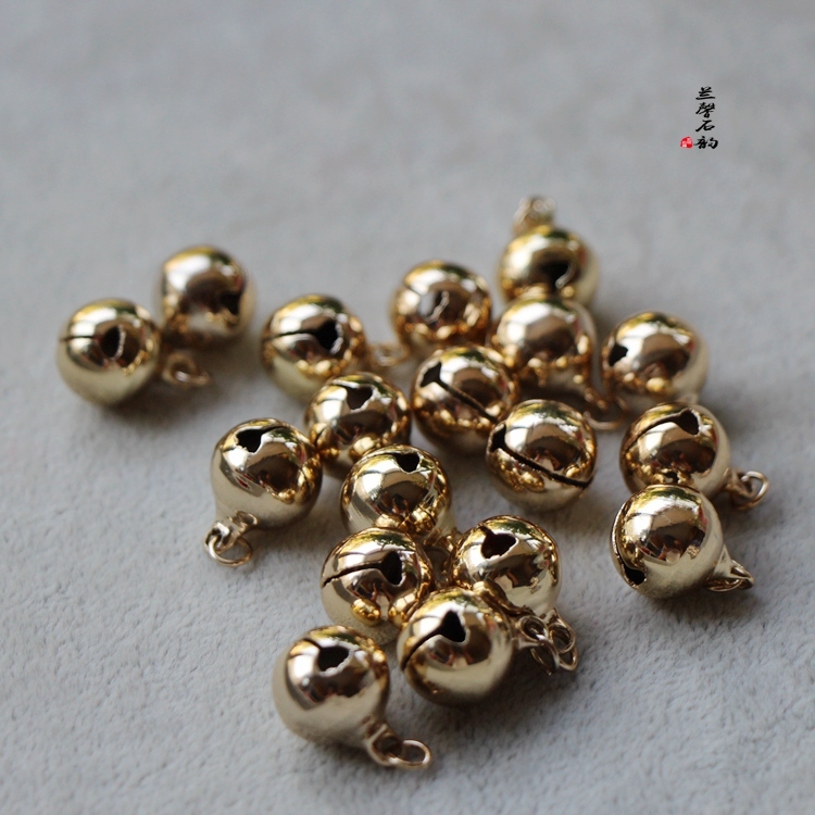 14K bag Gold Pays small bell Bell Pendant Pendant Pendant 6 8 10 12mm Diy Handmade Ornament Accessories Material
