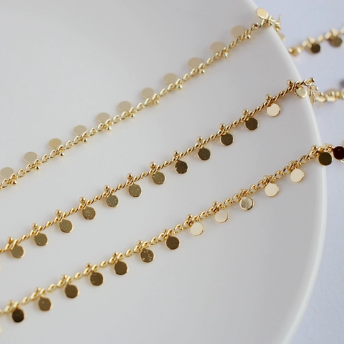 Позолоченная цепочка ручной работы, браслет, ожерелье, аксессуары, 14 карат, золотой цвет