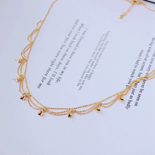 Позолоченное ожерелье, подвеска из жемчуга с кисточками, аксессуары, 14 карат, золотой цвет, кружевное платье