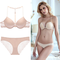 DK front buckle bra suit sexy lace thin section beauty back small chest gathered underwear underwear womens side milk bra