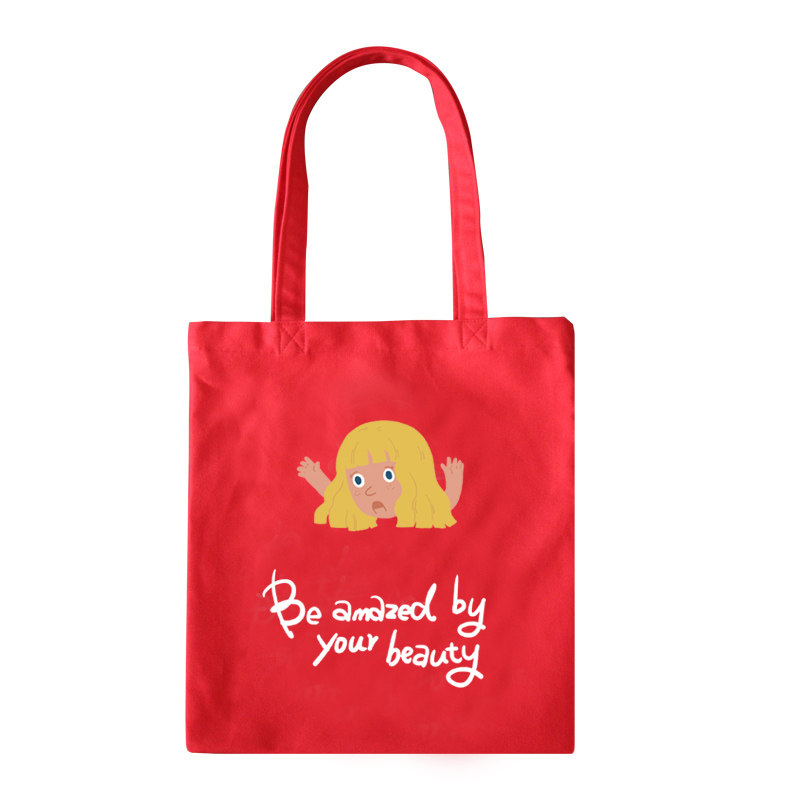 Ruo Suliang product homemade ins Super fire bag colorful cute cute literary woman shoulder hand canvas bag tide Korean version