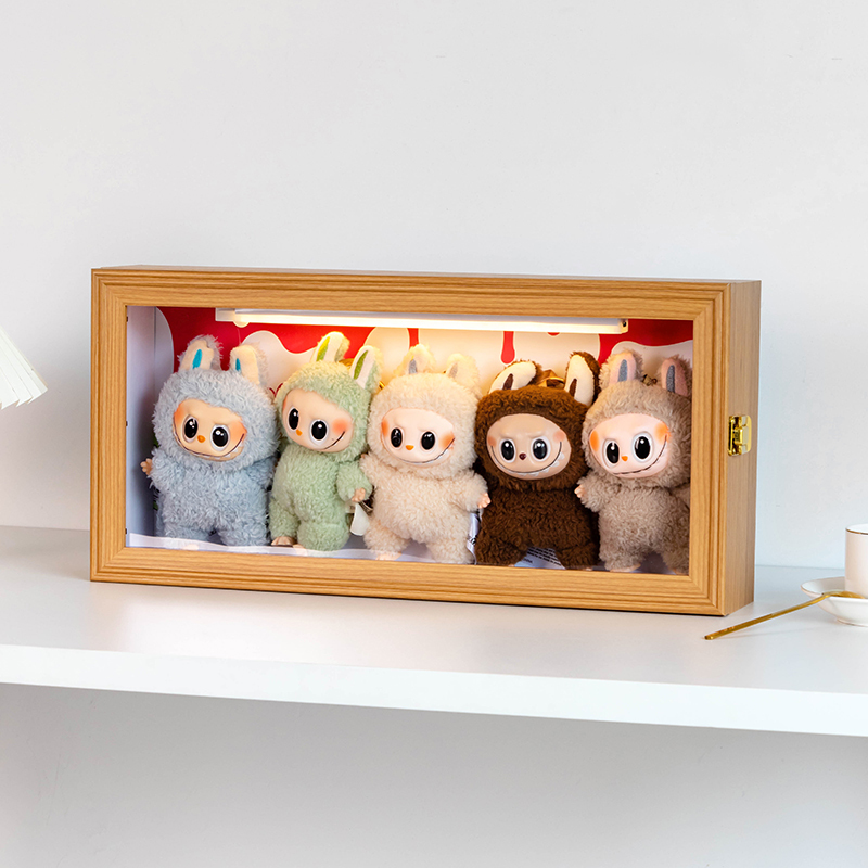 Labubu Heartbeat Macaron Series 1St and 2Nd Generation Sensor Light Wall Hanging Collection Photo Frame Storage Box Display